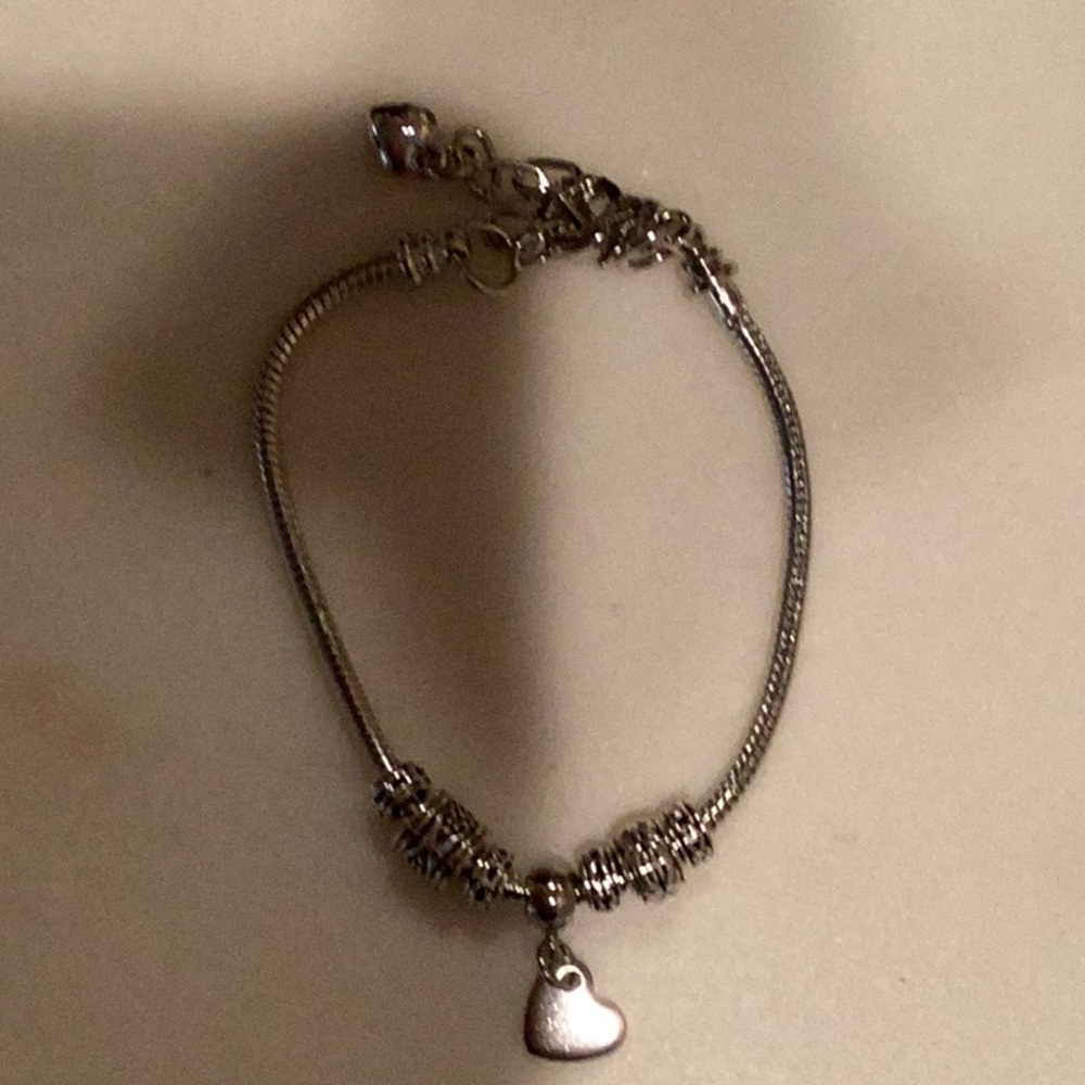 Silver Heart Charm Bracelet